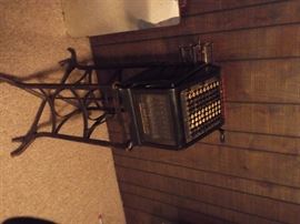 Antique Burroughs Adding machine with original Metal stand.