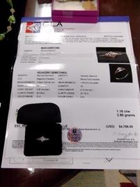 3/4 Kt main stone  Diamond ring with 21 additional cut diamonds all set in 18kt white gold. Beautiful ring significant price drop from appraisal. someone will get a great buy.