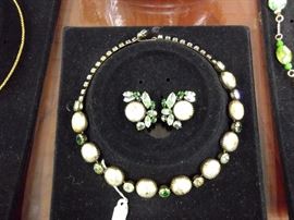 Again poor picture of a beautiful Mother-of- Pearl  and cut stone necklace.