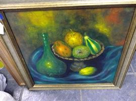 Oil on Board still life painting signed by the artist in 1965