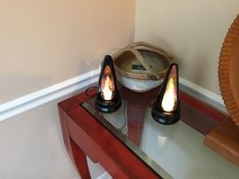 Unusual lights, Annelise Domhoff pottery
