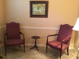 Nice older chairs, Bombay table, Blaeu wall map