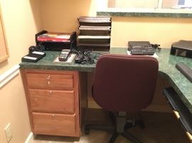 Desk chair & items