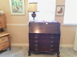 Drop front mahogany desk