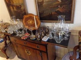 An Asian inspired serving cabinet with folding top, in great condition