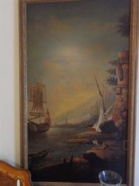 One of a pair of the most beautiful  painting, the are from Chelsea House Art, vintage and from a Jackson Country Club remodeling.   They measure  29X49 inches