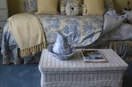 custom made coverlet with draperies to match