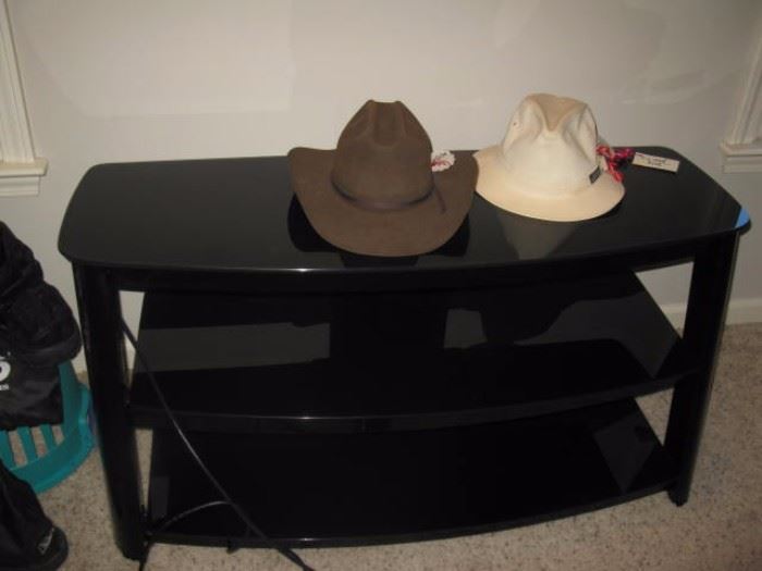 Men's hats and TV stand