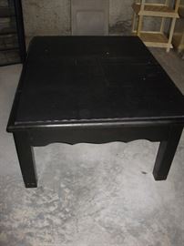 Black coffee table with custom pad