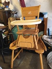 Vintage convertible highchair