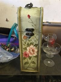 Beautiful hand painted wine bottle holder