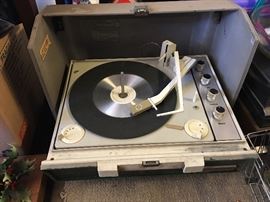 Two vintage vinyl record players