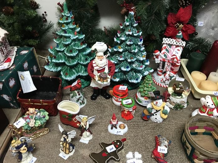 2 vintage ceramic Christmas trees