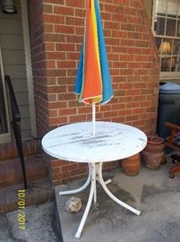 outdoor table and umbrella