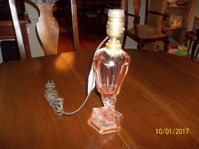pink dolphin converted oil lamp