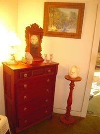 Lock front chest , oak fern stand