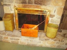 nice wood box,metal coal bine , magazine holder