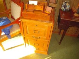 2 drawer oak file cabinet