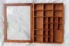Shadow Box with Dust Cover Glass Door - Wooden