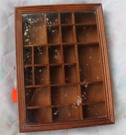 Shadow Box with Dust Cover Glass Door - Wooden