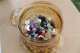 Neat Collectible Jar FILLED with buttons! - Jar is molded w / "Of The Assembly of the Providence of Pennsylvania"