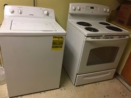 GE  Hotpoint Washer, Electric Stove