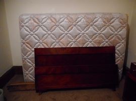 Queen Head Board, Foot Board, Side Rails, Slats, Mattress
