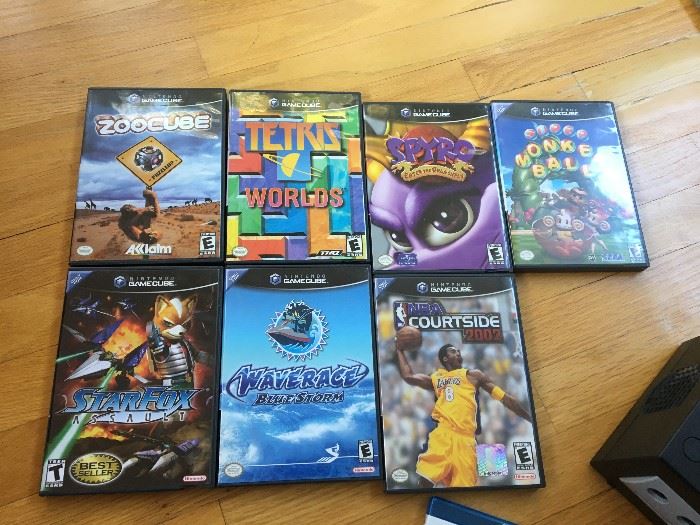 Nintendo Game Cube system and games, Nintendo Game Cube Zoocube, Nintendo Game Cube tetris worlds, Nintendo Game Cube Spyro, Nintendo Game Cube Monkey Ball, Nintendo Game Cube Starfox assault, Nintendo Game Cube waverace blue storm, Nintendo Game Cube NBA Courtside 2002