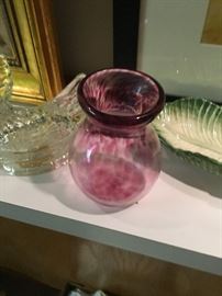 Art hand blown glass vase
