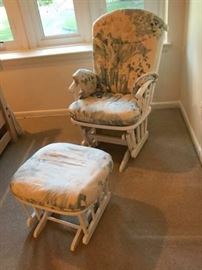 Maternity rocking chair with ottoman - $150