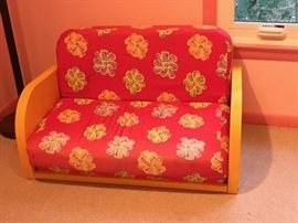 Children's sofa that conveniently turns into a bed. Great for sleepovers. - $50