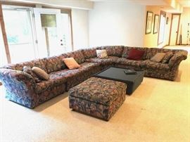 6 piece sectional sofa, pull out queen size bed, center table, ottoman - $800