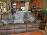 leather sofa with recliners - family room