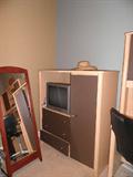 bedroom storage chest/entertainment cabinet - also has a twin bed with storage drawers and headboard