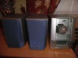 dvd, cassette player with two speakers