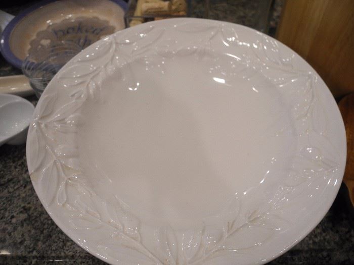 Large round white plate