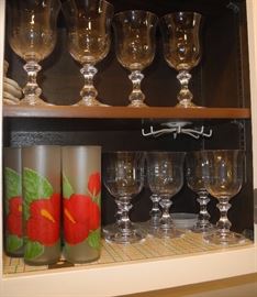 Wine glasses, tall iced tea glasses