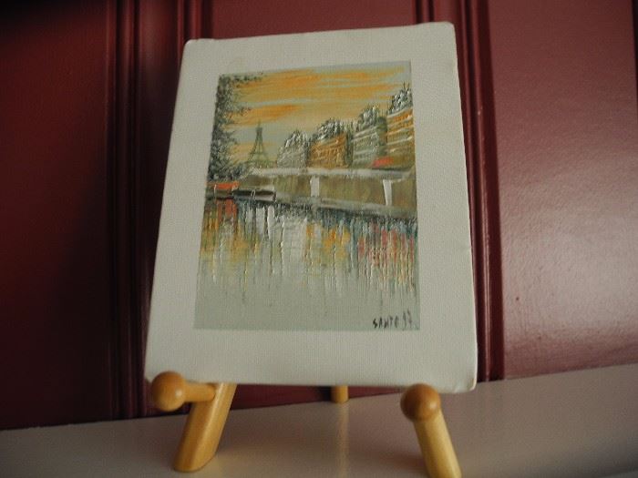 Small painting on stand
