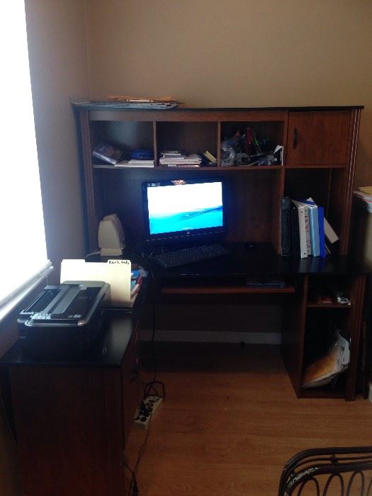 Everything except for Computer not for sale. Printer, Desk, speakers, and office supplies.