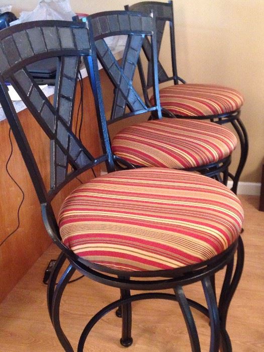 Sturdy, newly-upholstered bar stools