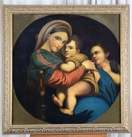 Lot 90: Copy of Raphael's "Madonna delia Sedia"