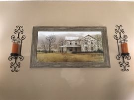 Lovely sofa picture of an old farmhouse. Size 41" x 23".