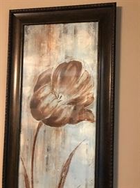 Set of 2 large pictures in brown and blue colors.