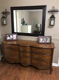 Matching solid wood dresser.  Mirror and sconces also available.
