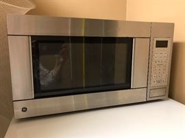 Stainless steel microwave.