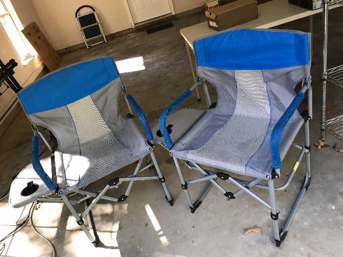 Very nice camping chairs that fold up for easy storage.