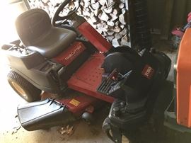 Like new Toro zero-turn mower (24.5 hp). Self cleaning air filtration system, quick drain oil hose, full pressure lubrication, cast iron cylinder sleeve.