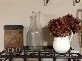 Antique coffee can and other items.