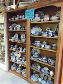 antique vintage blue and white china delf blue onion blue danube blue transferware 50% off 