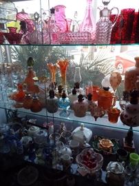 antique vintage glass imperial carnival ruby cranberry colbalt miniature lamps murano art glass 30% off 